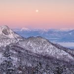 Winter daybreak scenery from Mt. Yokote in Nagano prefecture, Japan