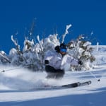 Kerry Lee Dodd in the powder on the signature backcountry tours at Falls Creek