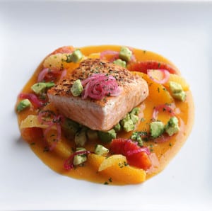 Seared King Salmon at Sweet Basil