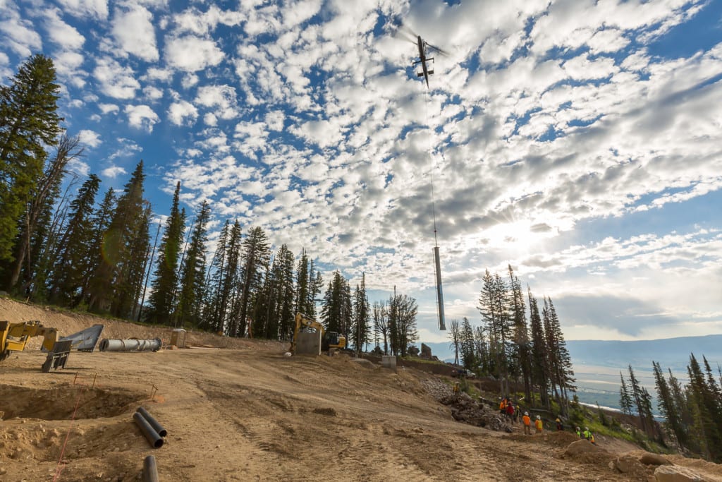 The new Teton high speed quad chairlift taking shape