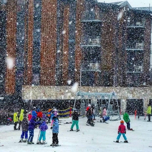 Snowing in Slalom Plaza