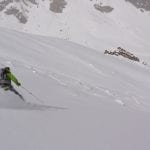 3 Dave skis down toward Sukhob Valley in fun Fann powder