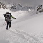 32 Dave starting the run down off Dvoinoi Pass (3300m) – Rich Emerson