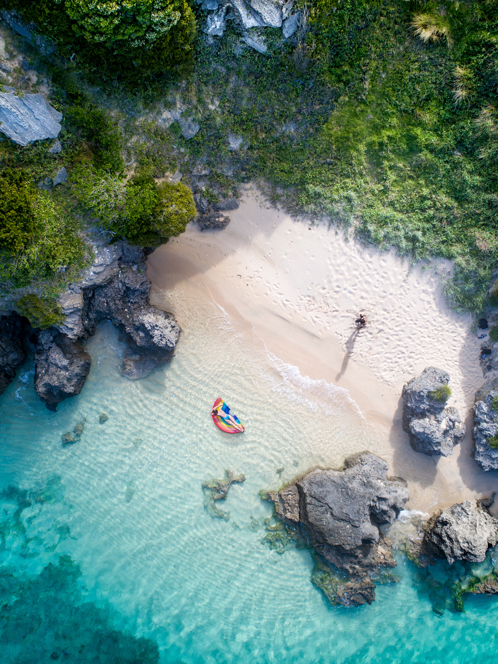 Airloft – aerial beach with lilo and person -2