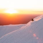 Skiier in sunset 2