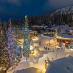 SilverStar village at night.