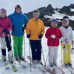 Roland Everingham and his family skiing at Perisher