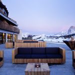 COMO Alpina Dolomites_Outdoor terrace evening view