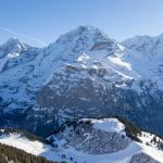 Schilthorn Birg Skywalk winter view towards the Jungfrau Massif.