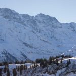 Winter view towards Schilthorn’s Allmendhubel Panorama Restaurant.