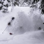 Downhill skiing with heavy powder at Shames Mountain Ski Area, Terrace BC