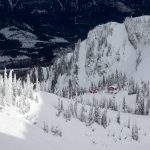 Aerial view of a chairlift on Fernie Alpine Resort