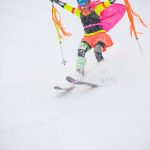 Downhill skiier at Kootenay coldsmoke powder Fest