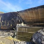 Fire damage to Charlotte Pass sewage plant.